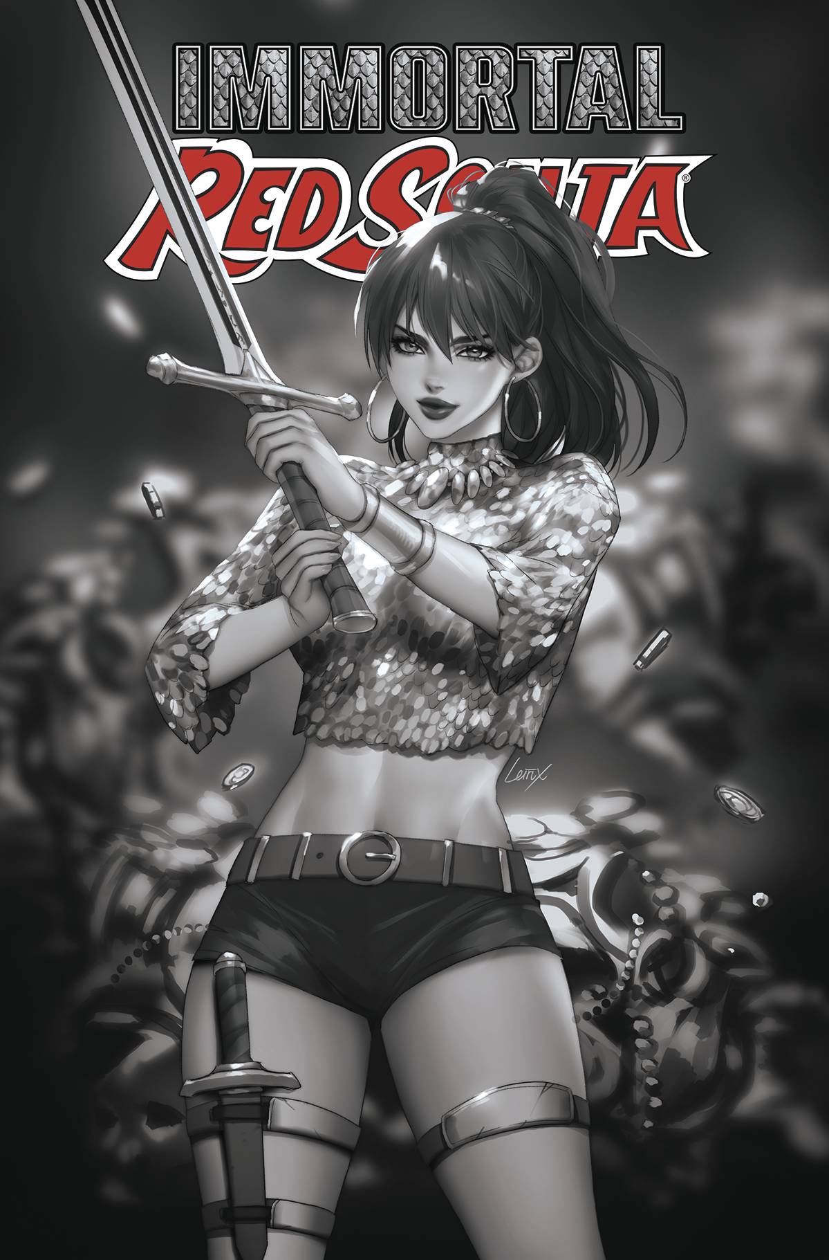 Immortal Red Sonja #2 F 1:10 Leirix Li B&W Variant GGA (05/11/2022) Dynamite