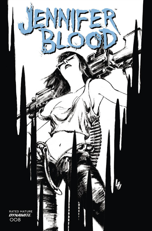 Jennifer Blood #8 G 1:15 Jonathan Lau B&W Variant GGA (Mr) (05/18/2022) Dynamite