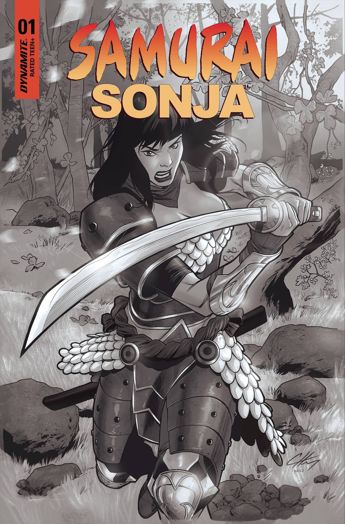 Samurai Sonja #1 J 1:30 Clayton Henry B&W Variant (06/22/2022) Dynamite