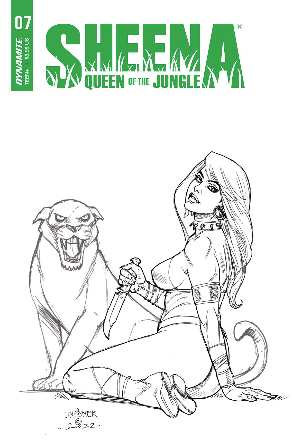 Sheena Queen Jungle #7 F 1:10 Jospeh Michael Linsner B&W Variant (06/22/2022) Dynamite