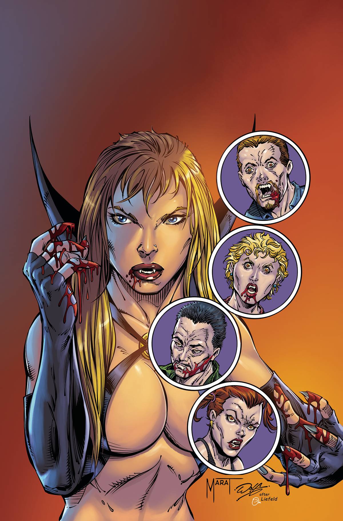 Draculina #3 R 1:11 Marat Mychaels Rob Liefeld Homage Virgin FOC Bonus Variant (04/27/2022) Dynamite