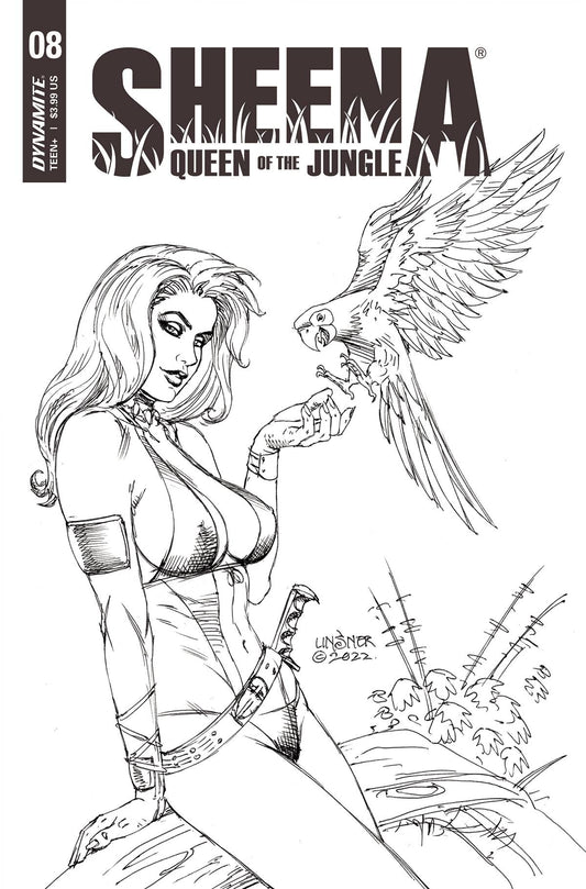 Sheena Queen Jungle #8 F 1:10 Joseph Michael Linsner B&W Variant (08/10/2022) Dynamite