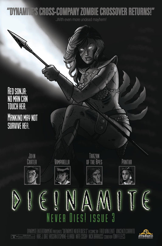 Die!Namite Never Dies #3 P 1:11 Tony Fleecs Movie Poster Homage B&W FOC Bonus Variant (C: 0-1-2) (05/04/2022) Dynamite