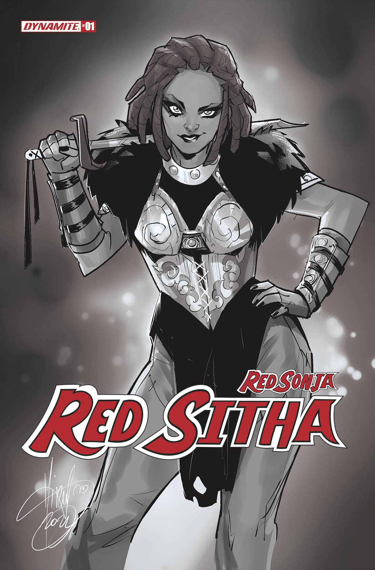 Red Sonja Red Sitha #1 R 1:7 Mirka Andolfo B&W FOC Bonus Variant GGA (05/04/2022) Dynamite
