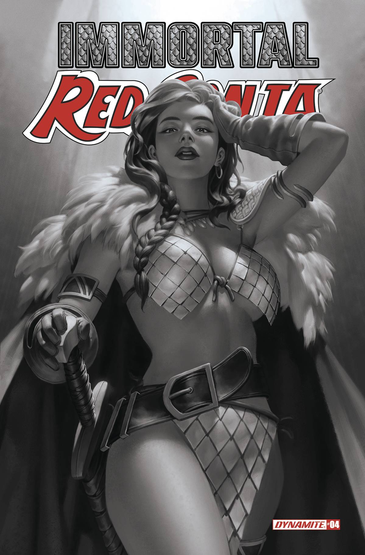 Immortal Red Sonja #4 O 1:7 Jung-Geun Yoon B&W FOC Bonus Variant (07/13/2022) Dynamite