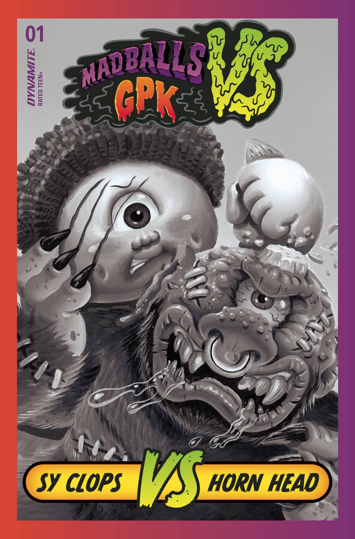 Madballs Vs Garbage Pail Kids #1 M 1:10 Trading Card B&W FOC Bonus Variant (07/20/2022) Dynamite