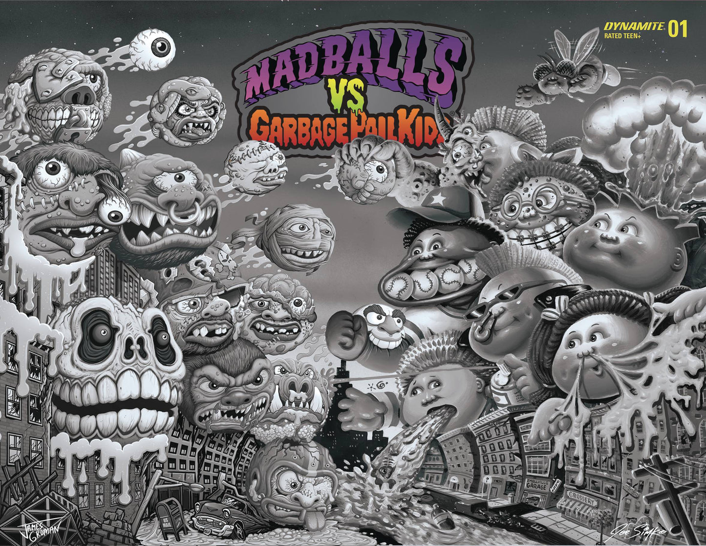 Madballs Vs Garbage Pail Kids #1 N 1:10 Joe Simko B&W FOC Bonus Variant (07/20/2022) Dynamite