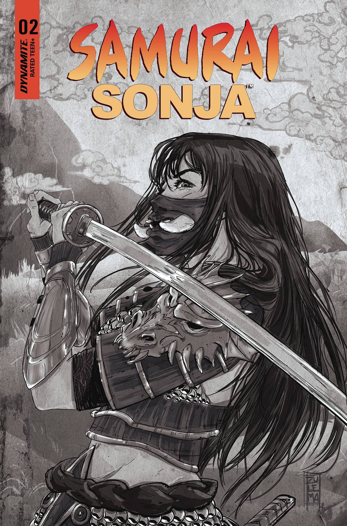 Samurai Sonja #2 O 1:7 Zulema Lavina B&W FOC Bonus Variant (07/20/2022) Dynamite