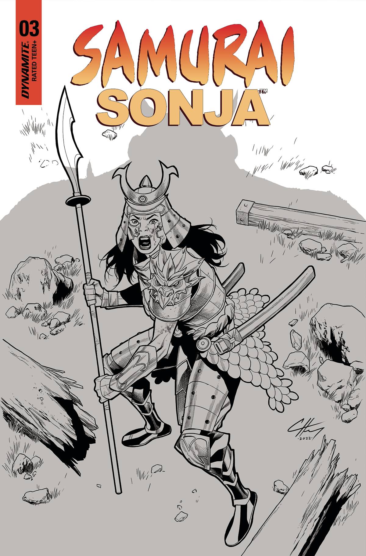 Samurai Sonja #3 N 1:7 Foc Clayton Henry B&W Variant (08/24/2022) Dynamite