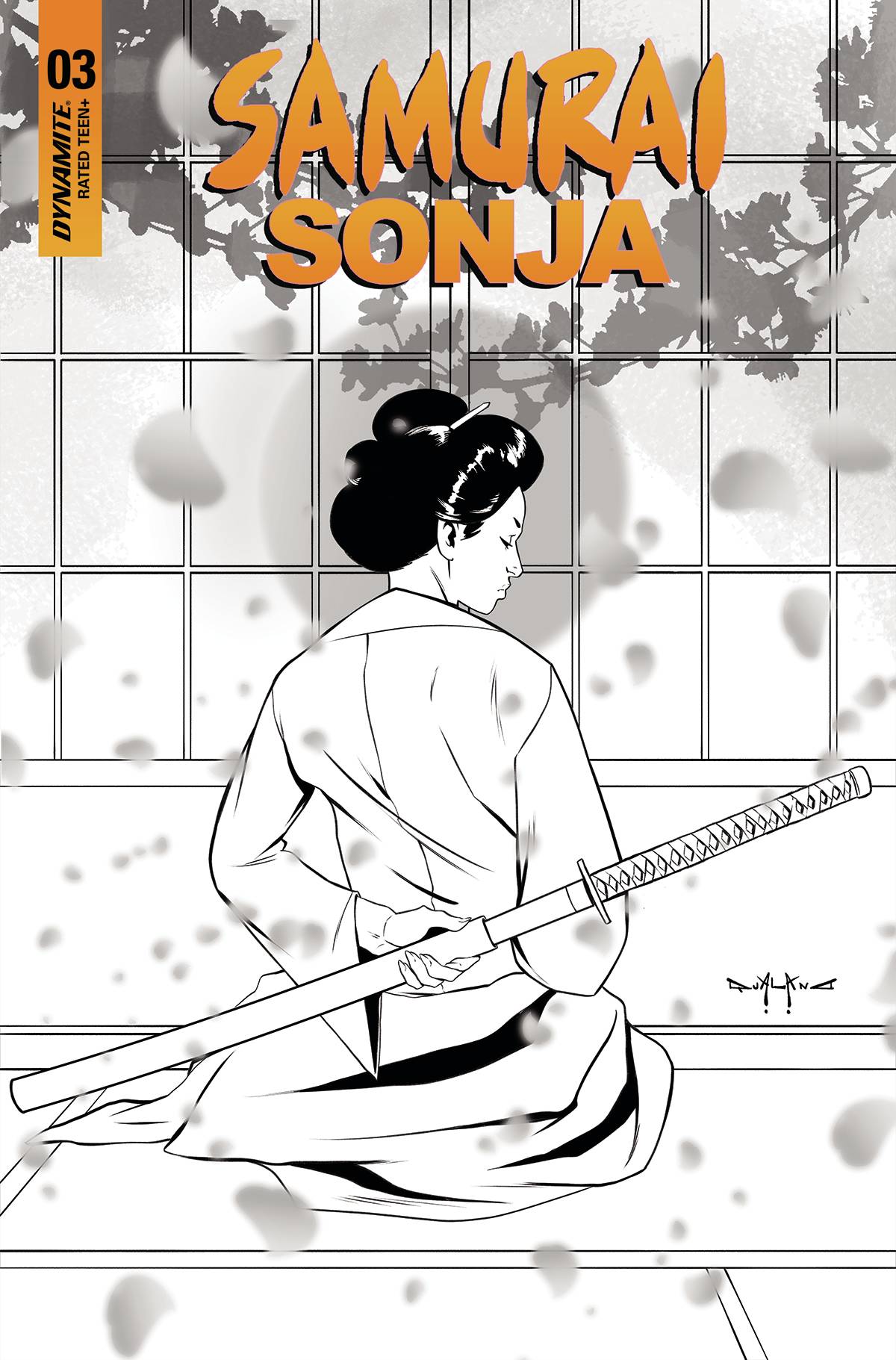 Samurai Sonja #3 P 1:10 Foc Pasqualano Qualano B&W Variant (08/24/2022) Dynamite