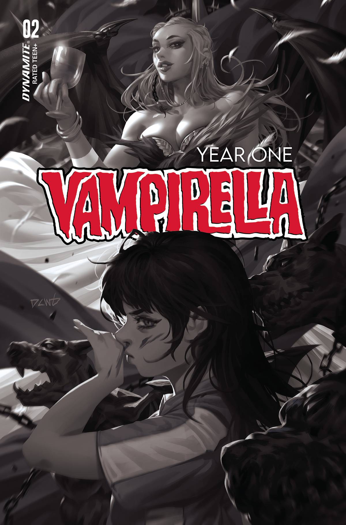 Vampirella Year One #2 R 1:10 Derrick Chew BW FOC Variant (08/31/2022) Dynamite