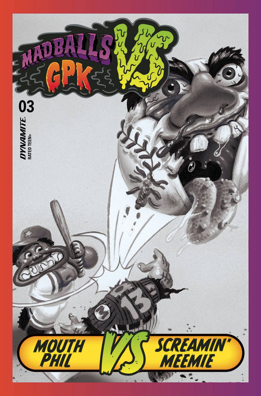 Madballs Vs Garbage Pail Kids #3 I 1:10 Jason Crosby Trading Card BW FOC Variant (09/14/2022) Dynamite