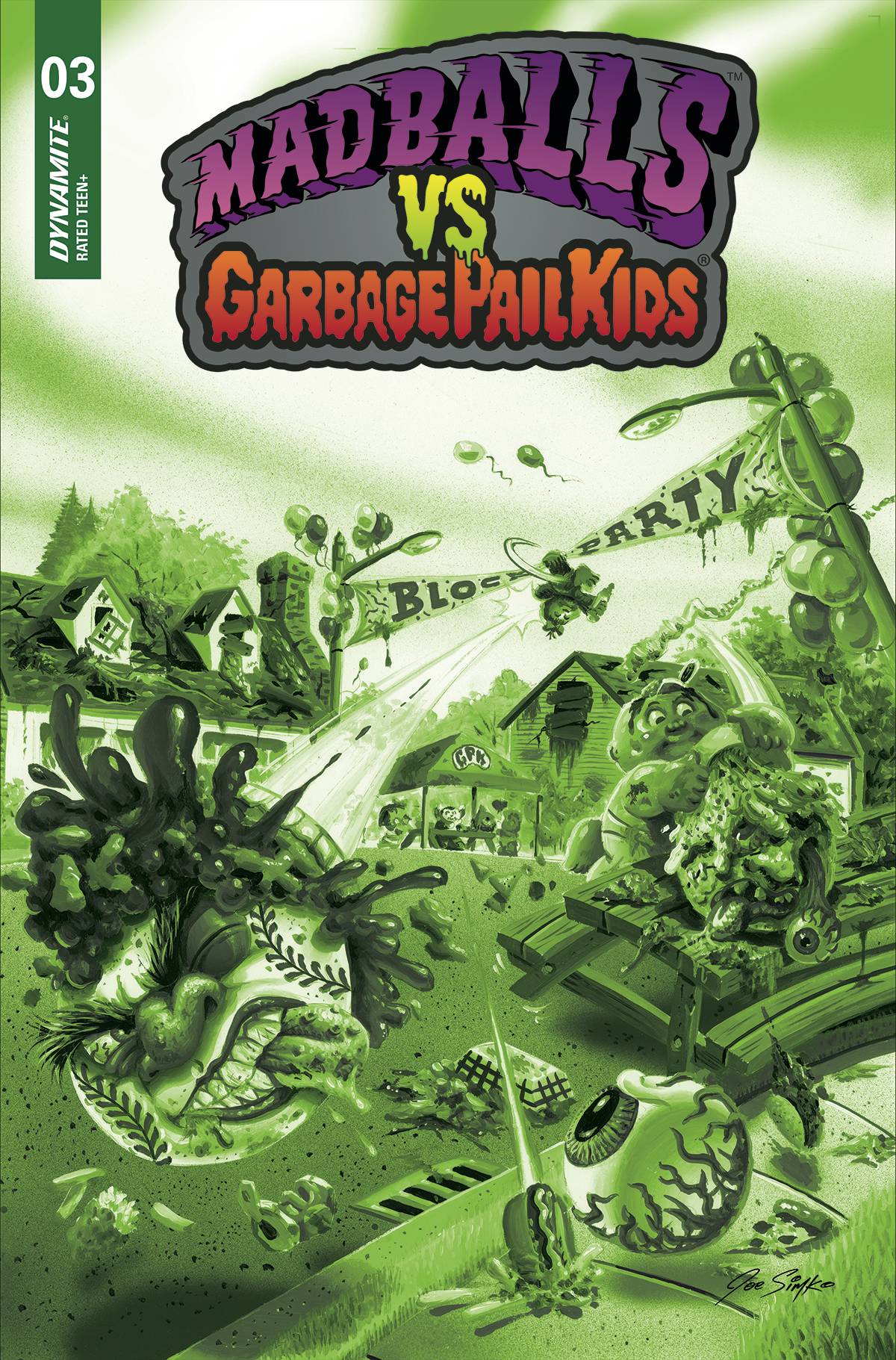 Madballs Vs Garbage Pail Kids #3 J 1:10 Joe Simko Slime Green FOC Variant (09/14/2022) Dynamite