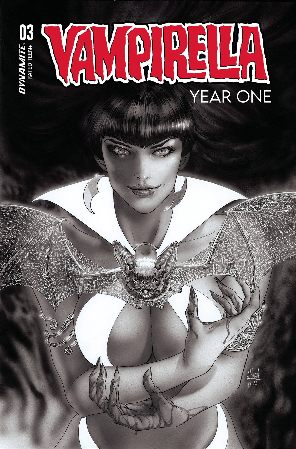 Vampirella Year One #3 Q FOC 1:7 Guillem March B&W Variant (09/28/2022) Dynamite