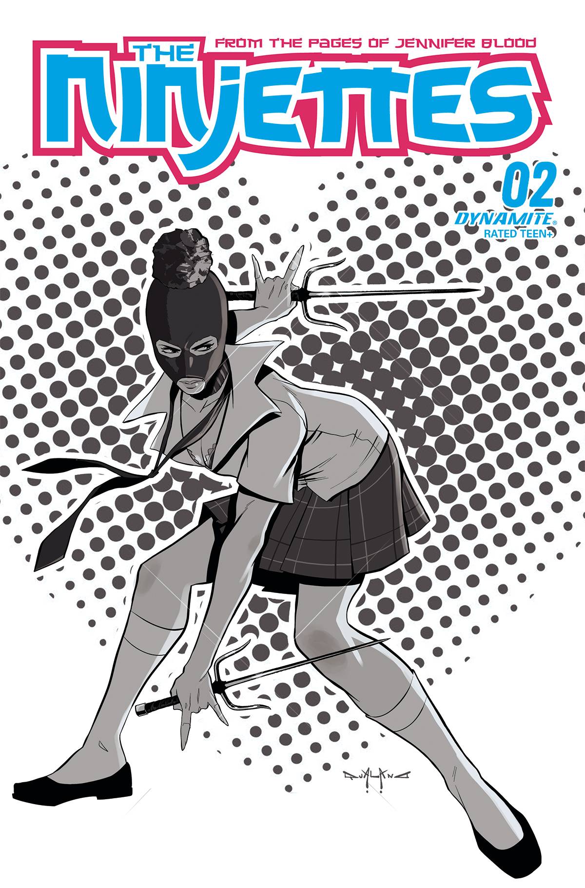 Ninjettes #2 (Of 5) N 1:7 Pasquale Qualano B&W FOC Variant (10/12/2022) Dynamite