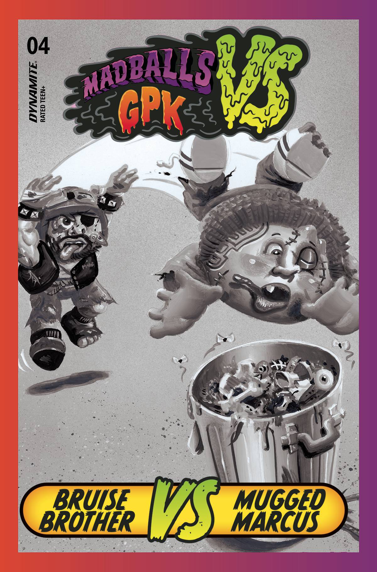 Madballs Vs Garbage Pail Kids #4 I 1:10 Trading Card B&W FOC Variant (10/19/2022) Dynamite