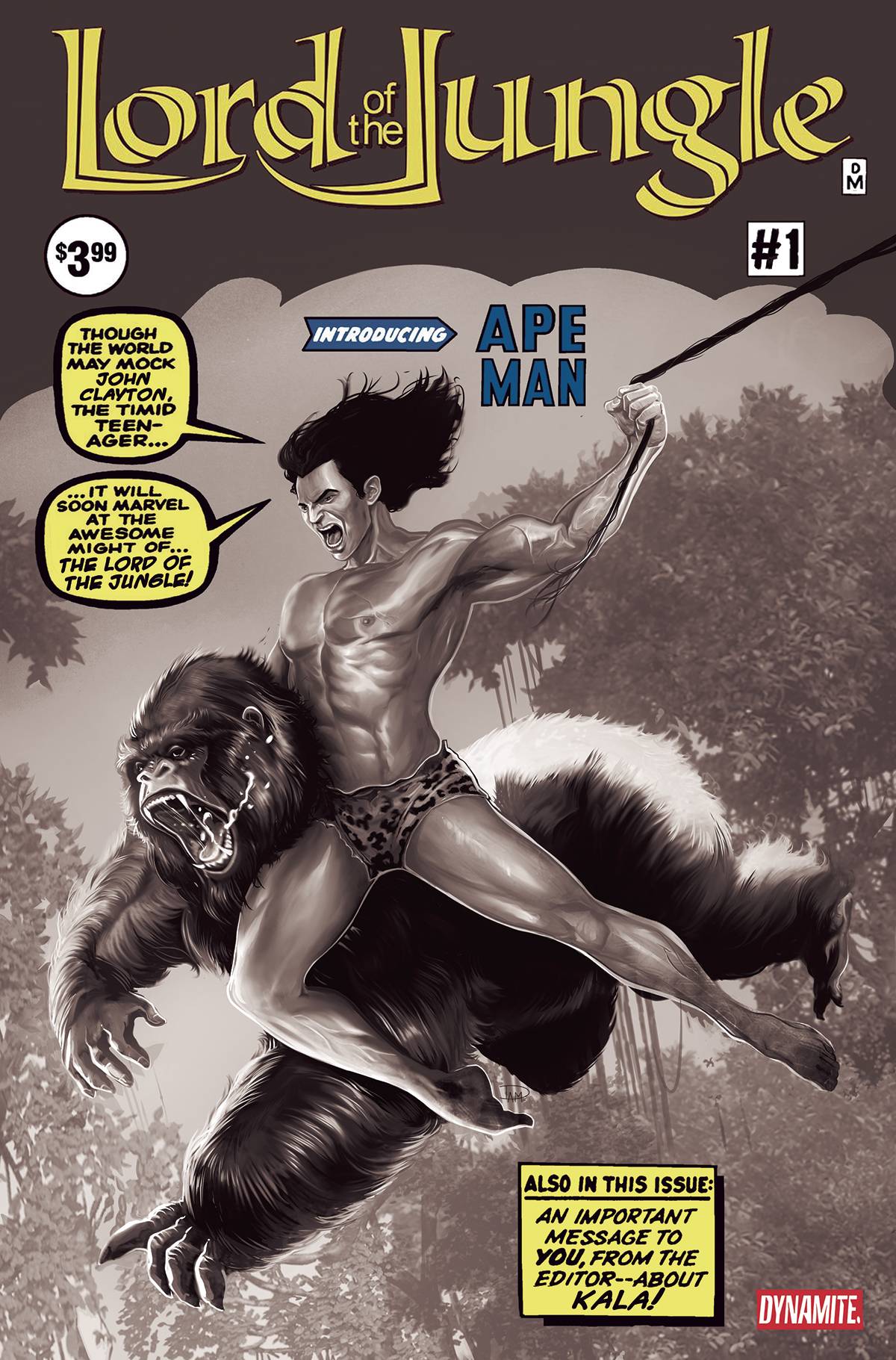 Lord Of The Jungle #1 T 1:7 Daniel Maine Amazing Fantasy 15 Homage B&W FOC Variant (11/09/2022) Dynamite