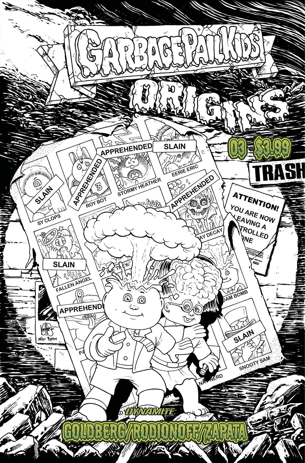 Garbage Pail Kids Origins #3 K 1:7 Ken Haeser B&W Variant (12/14/2022) Dynamite