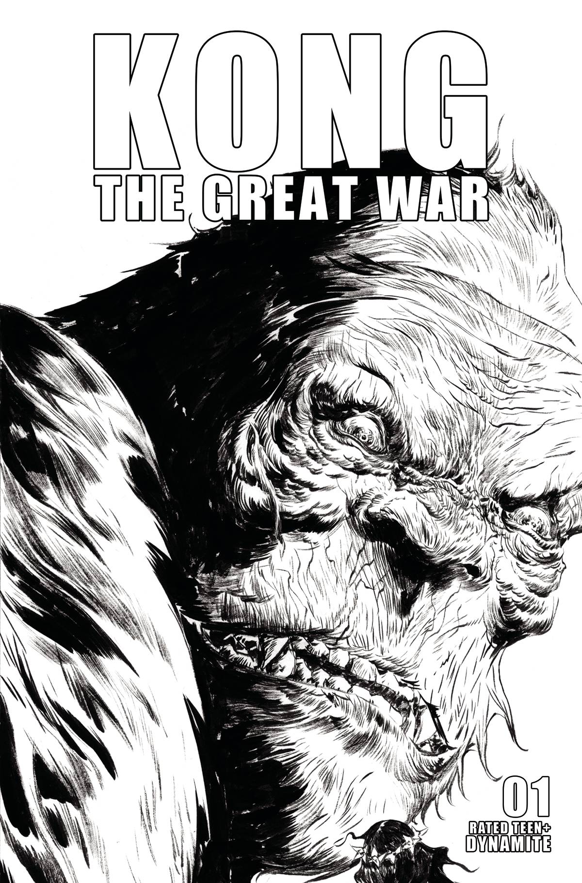 Kong Great War #1 E 1:10 Jae Lee B&W Variant (03/01/2023) Dynamite