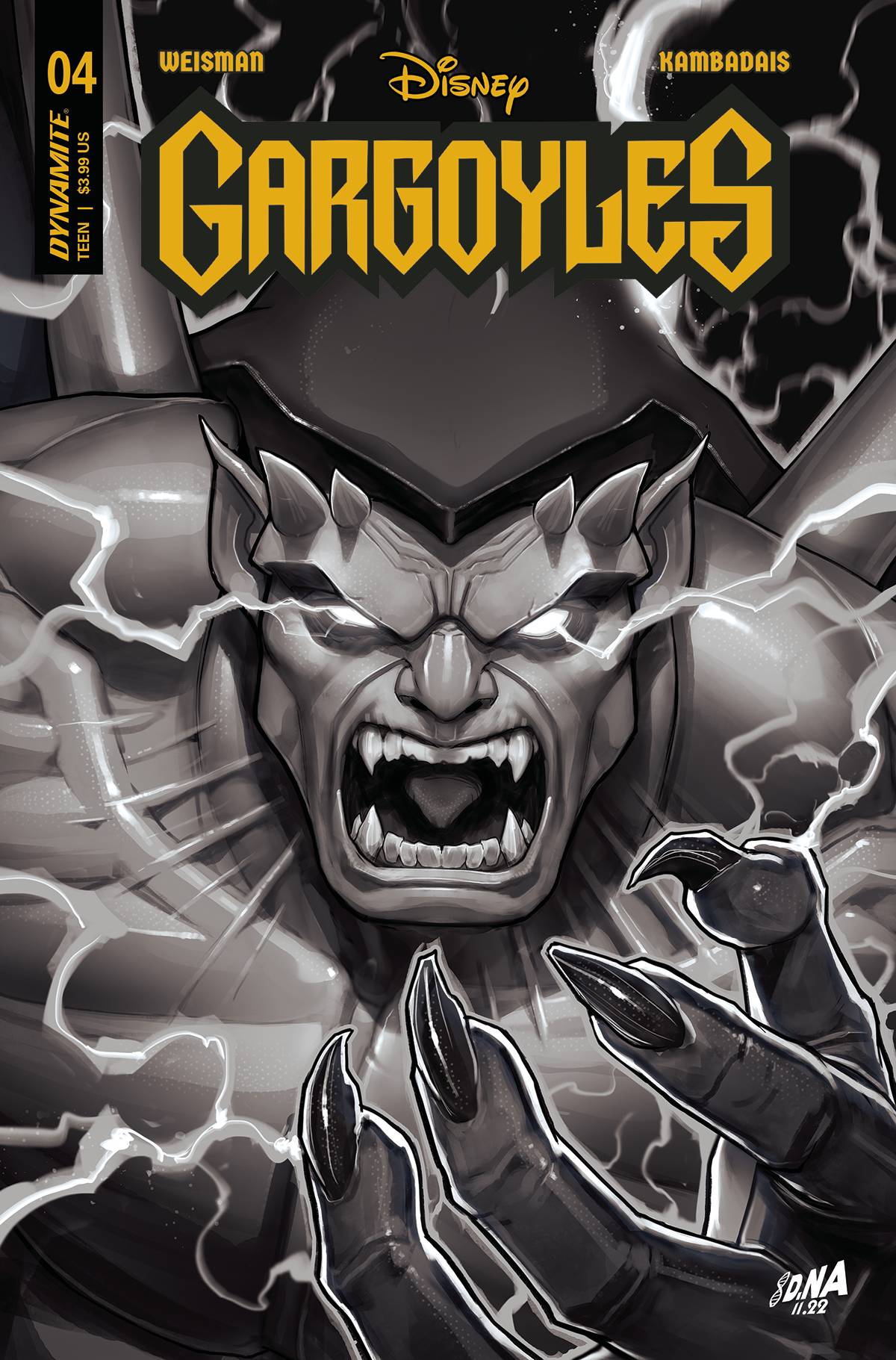 Gargoyles #4 I 1:15 David Nakayama B&W Variant (03/22/2023) Dynamite