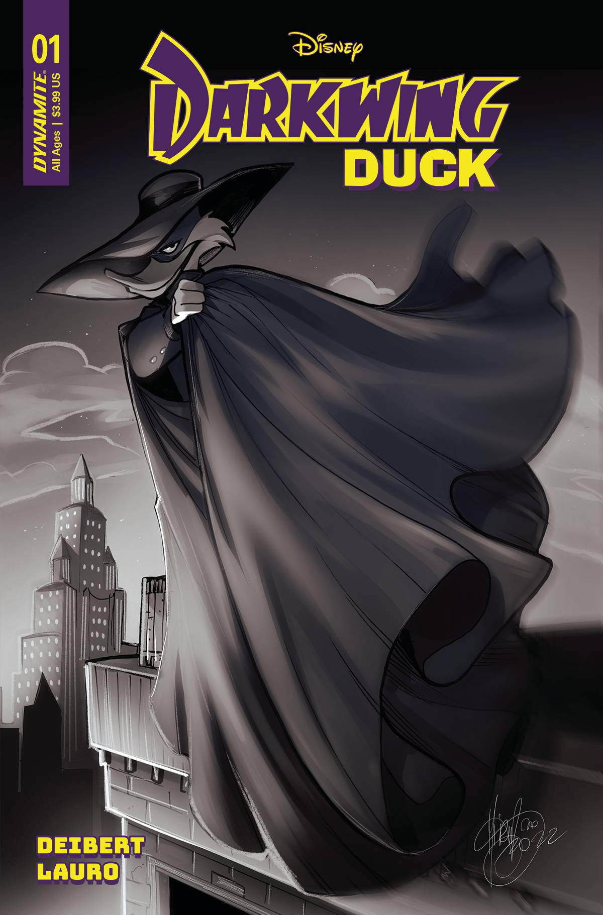 Darkwing Duck #1 Zg 1:10 Foc Mirka Andolfo B&W Variant (01/25/2023) Dynamite