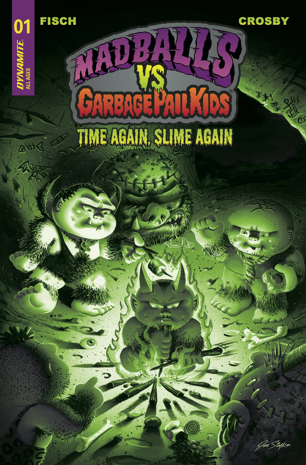 Madballs Vs Garbage Pail Kids Slime Again #1 O 1:10 Joe Simko Slime Green Variant (02/08/2023) Dynamite