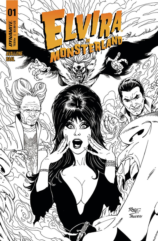 Elvira In Monsterland #1 G 1:10 John Royle B&W Variant (05/17/2023) Dynamite