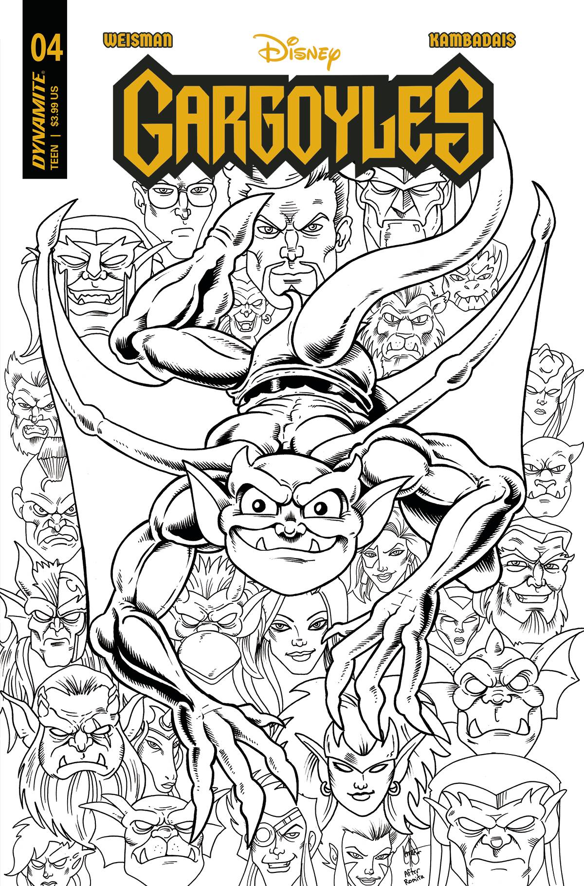 Gargoyles #4 U 1:7 Foc Ken Haeser Line Art Variant (03/22/2023) Dynamite