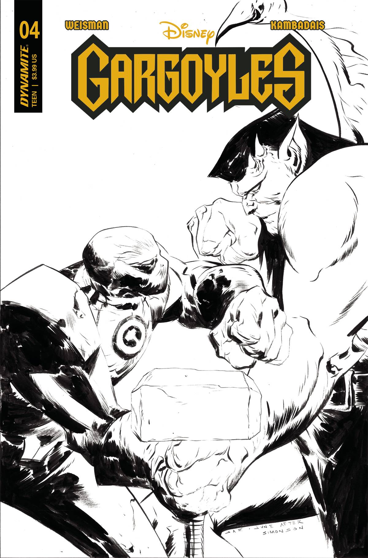 Gargoyles #4 W 1:10 Foc Jae Lee Line Art Variant (03/22/2023) Dynamite