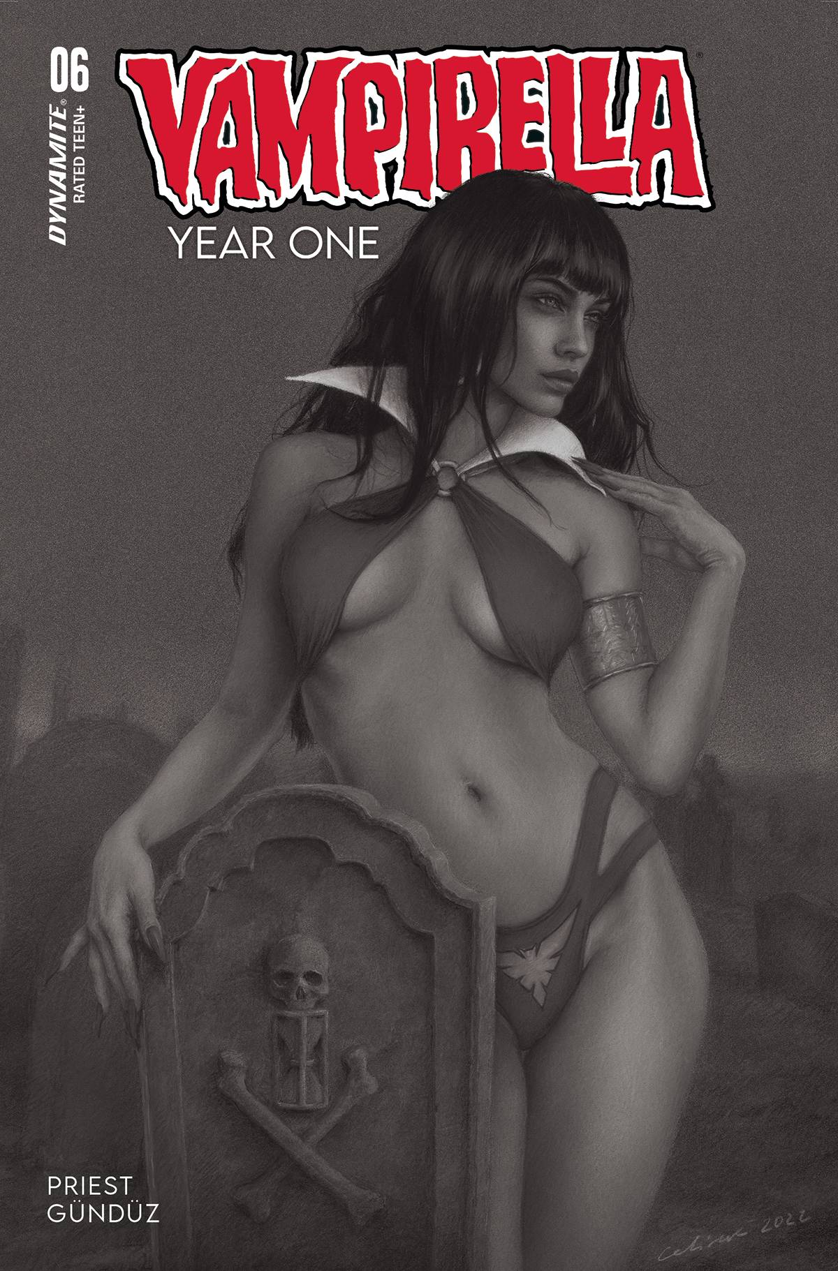 Vampirella Year One #6 S 1:7 Foc Celina B&W Variant (03/29/2023) Dynamite