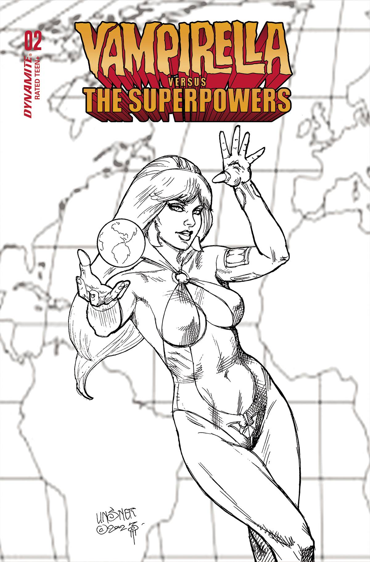 Vampirella Vs Superpowers #2 H 1:10 Joseph Michael Linsner Line Variant (06/28/2023) Dynamite