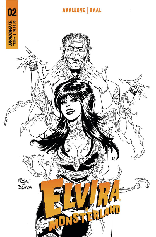 Elvira In Monsterland #2 F 1:10 Royle B&W Variant (06/28/2023) Dynamite