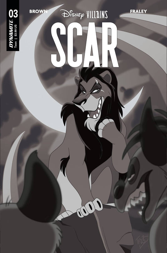 Disney Villains Scar #3 G 1:10 Forstner B&W Variant (06/14/2023) Dynamite