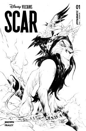 DISNEY VILLAINS SCAR #1 ZB FOC 1:10 JAE LEE B&W Variant (04/05/2023) Dynamite