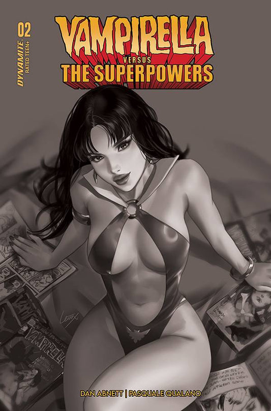 Vampirella Vs Superpowers #2 O 1:7 Foc Leirix Li B&W Variant (06/28/2023) Dynamite