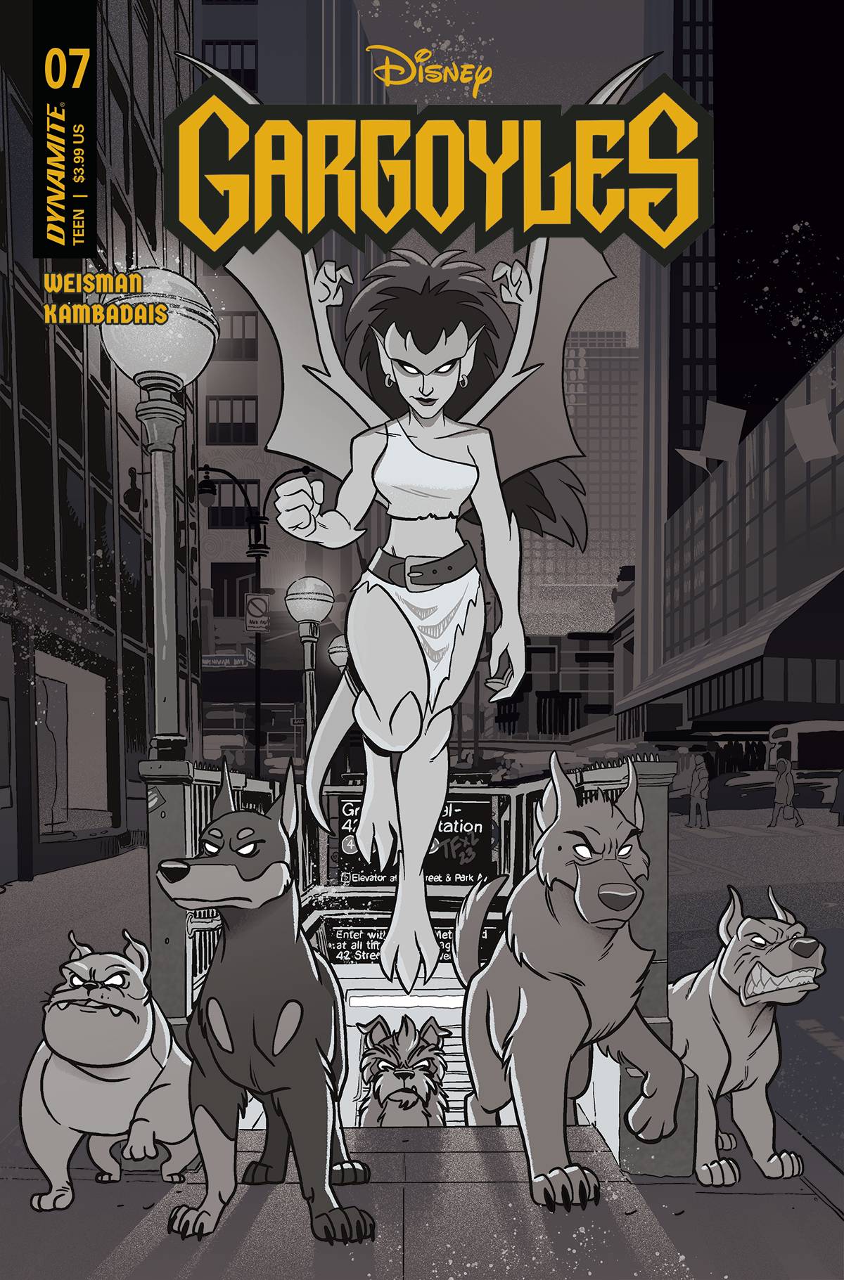 Gargoyles #7 U 1:10 Foc Tony Fleecs B&W Variant (06/28/2023) Dynamite