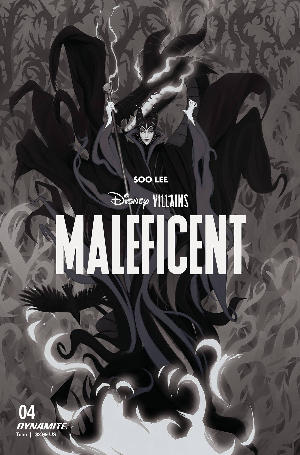 Disney Villains Maleficent #4 R 1:7 Foc Rebeca Puebla B&W Variant (08/16/2023) Dynamite