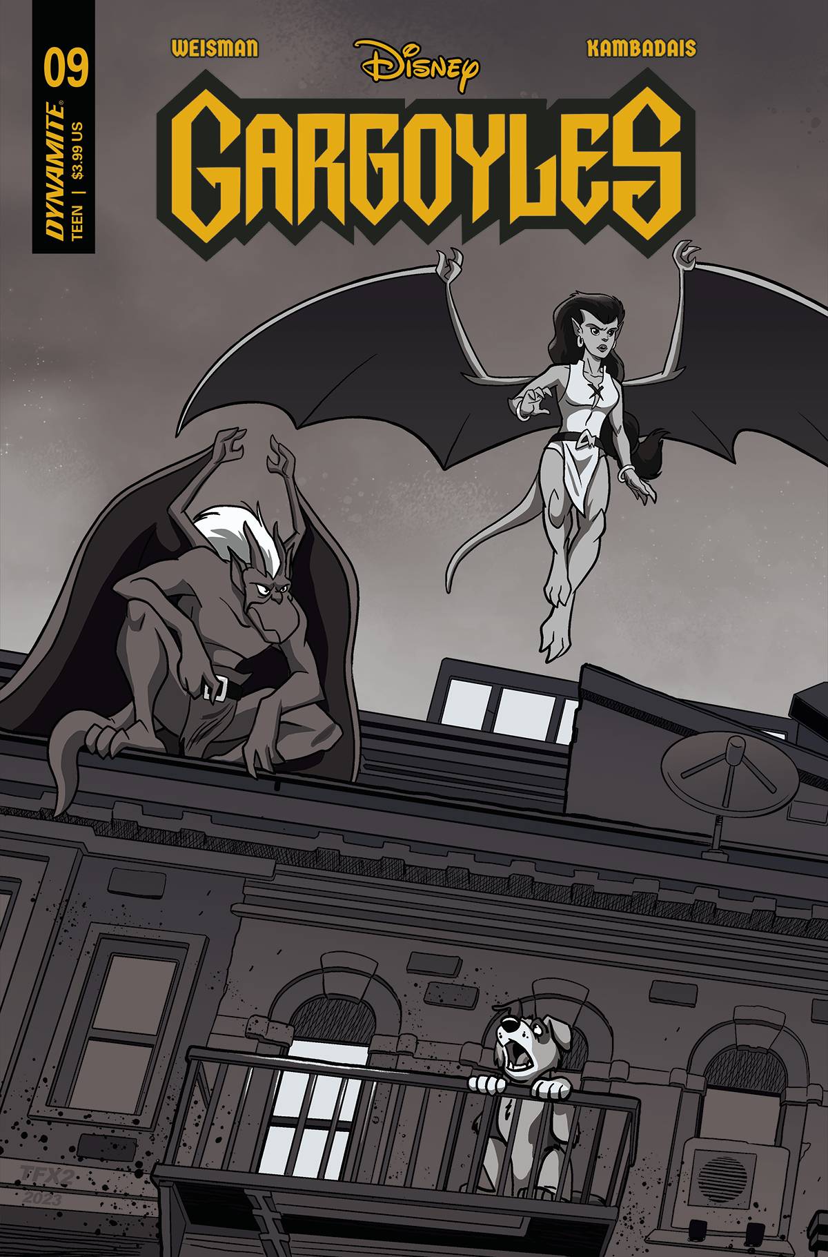 Gargoyles #9 S 1:10 Foc Tony Fleecs & Forstner B&W Variant (09/13/2023) Dynamite