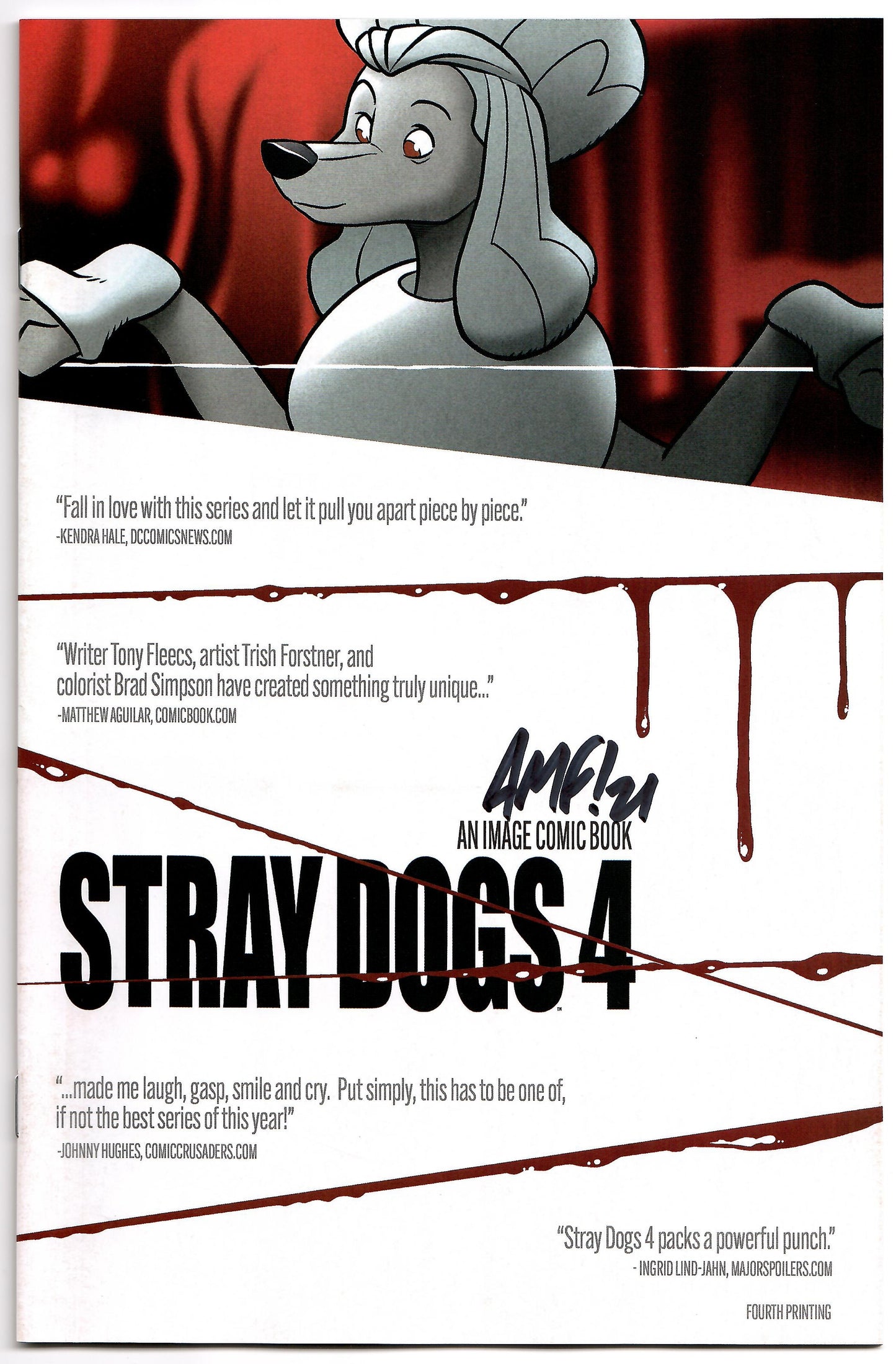 Stray Dogs #4 4th Print Trish Forstner Tony Fleecs Variant Signed (08/04/2021) Image