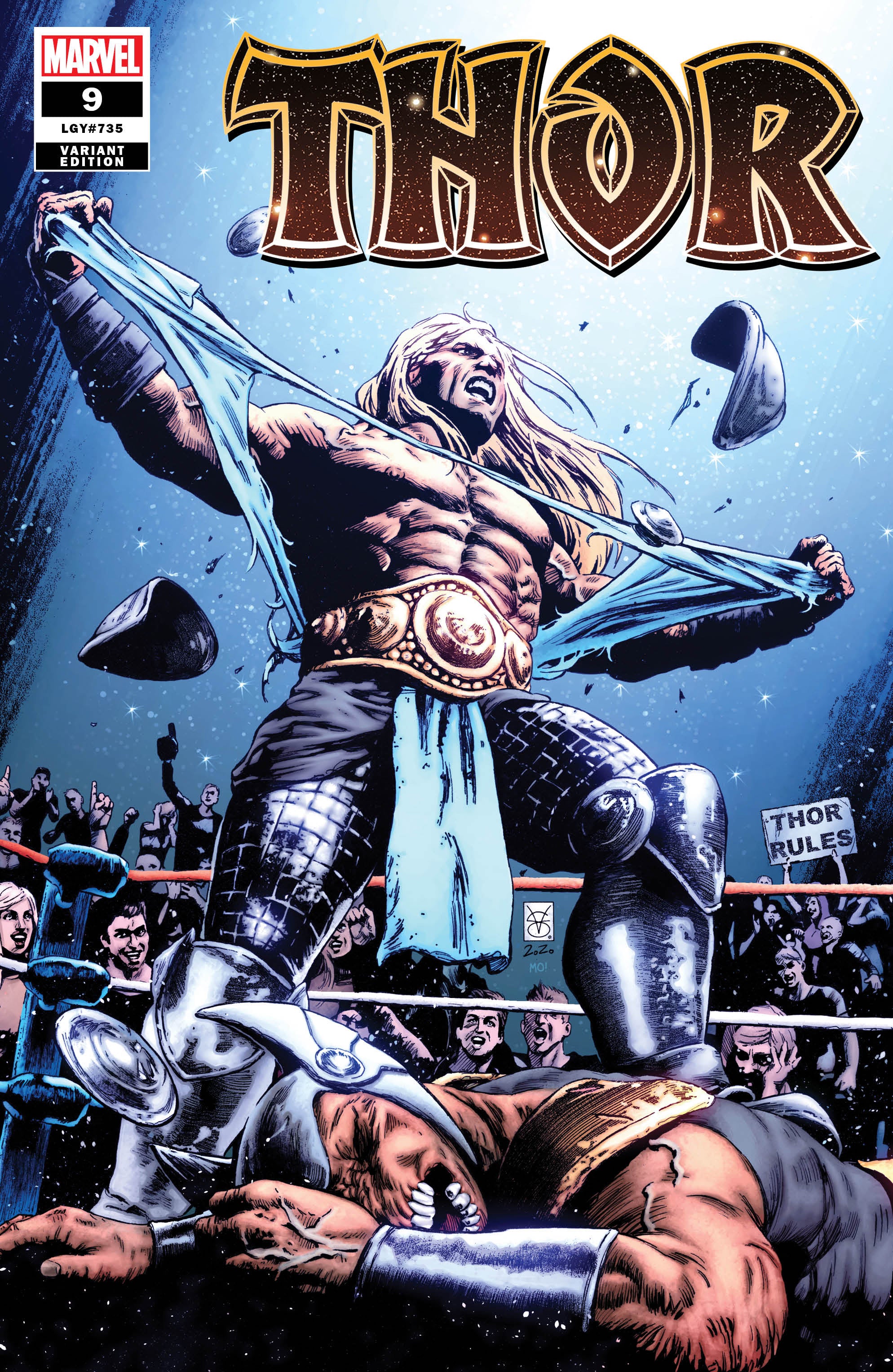 Thor #9 Valerio Gangiordano Variant WWF WWE Hulk Hogan Wrestling Homag