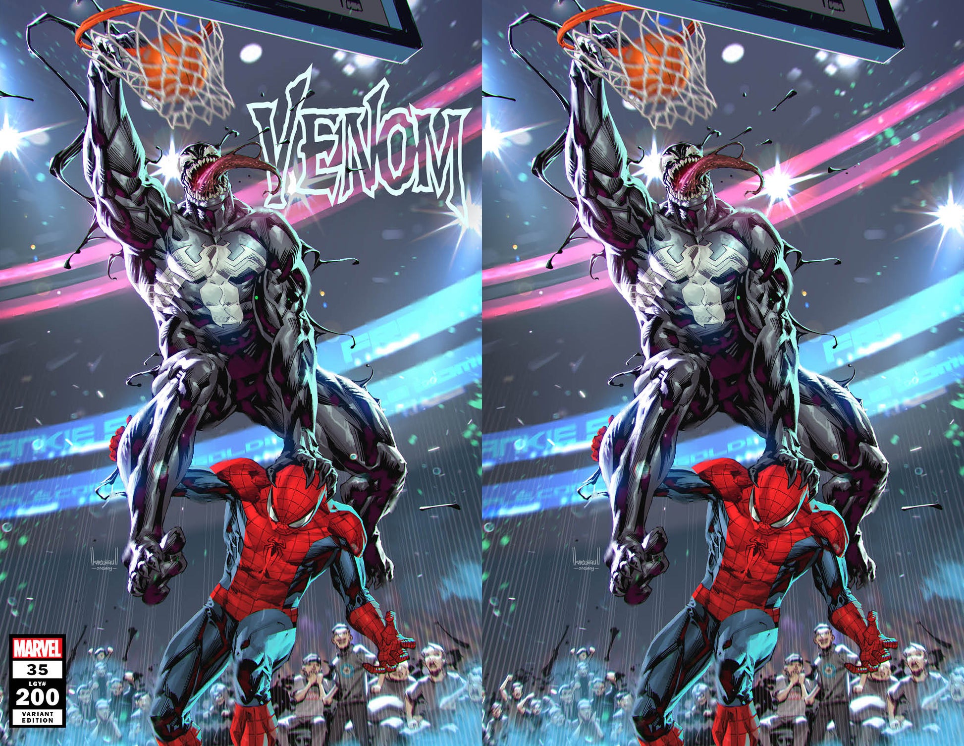 Venom #35 Marvel 2021 200 Kael Ngu Spider-Man Basketball Slam Dunk