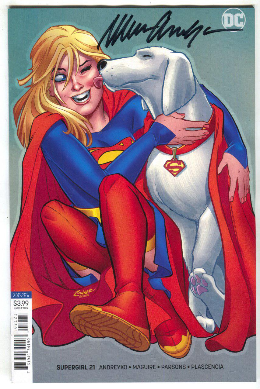 Supergirl 21 B DC 2018 NM Amanda Conner Variant Signed Marc Andreyko Golden Apple Comics COA LTD 19