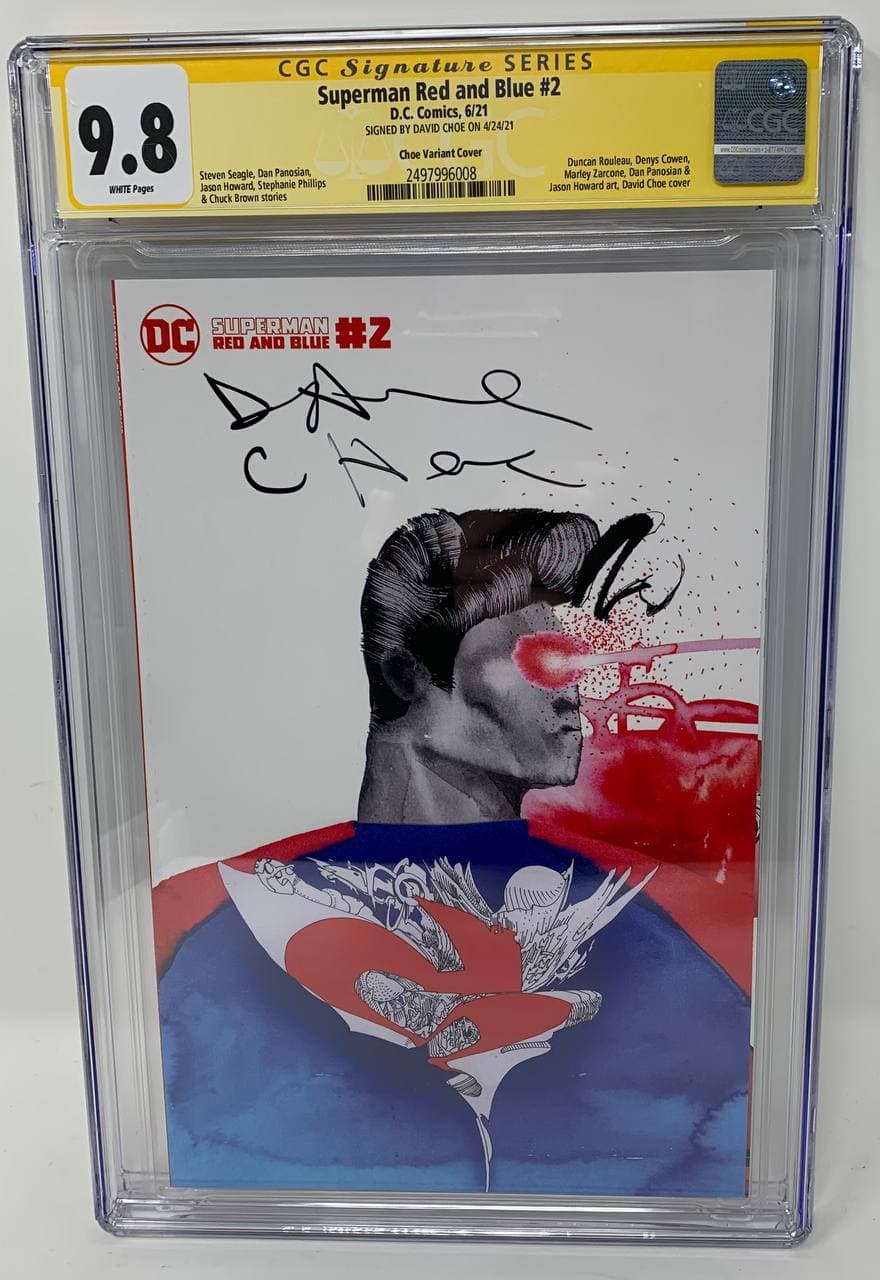 Superman Red & Blue #2 (Of 6) DC 2021 CGC SS 9.8 Signed David Choe Variant