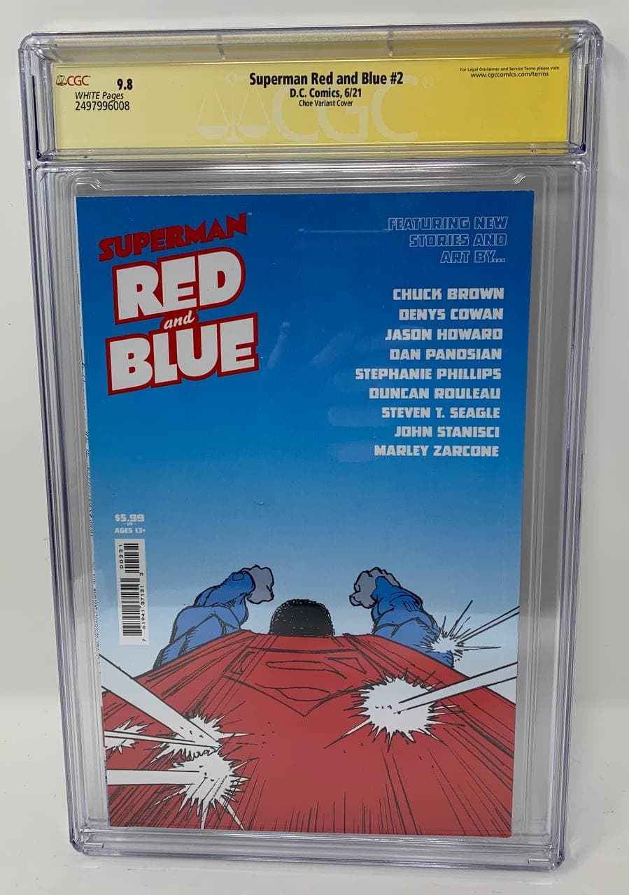 Superman Red & Blue #2 (Of 6) DC 2021 CGC SS 9.8 Signed David Choe Variant