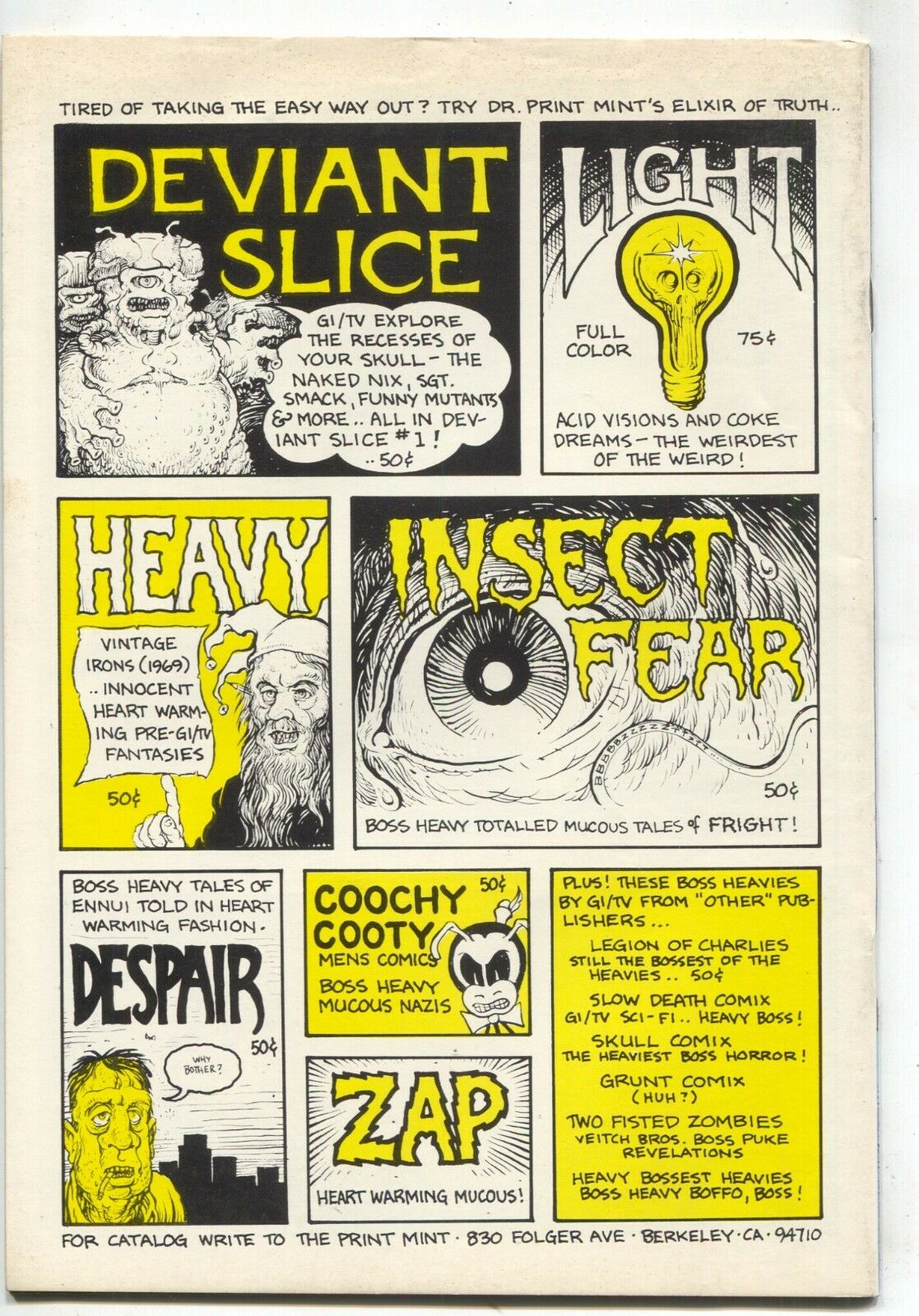 Deviant Slice 2 Print Mint 1973 FN Tom Veitch Greg Irons