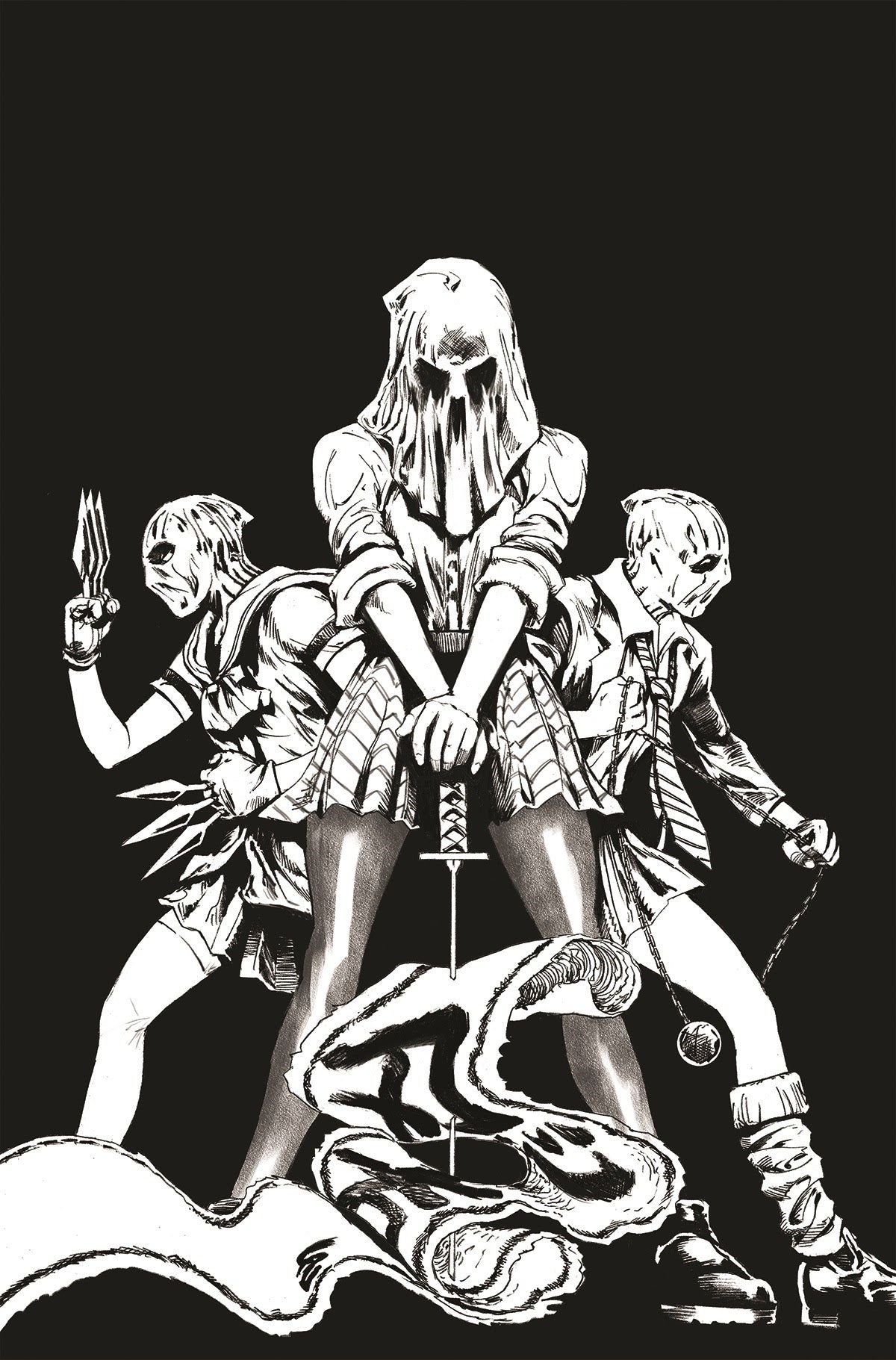 Ninjettes #1 (Of 5) T 1:7 Jonathan Lau B&W FOC Variant (09/07/2022) Dynamite